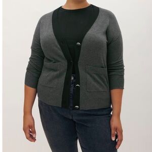 Addition Elle Gray and Black Cardigan